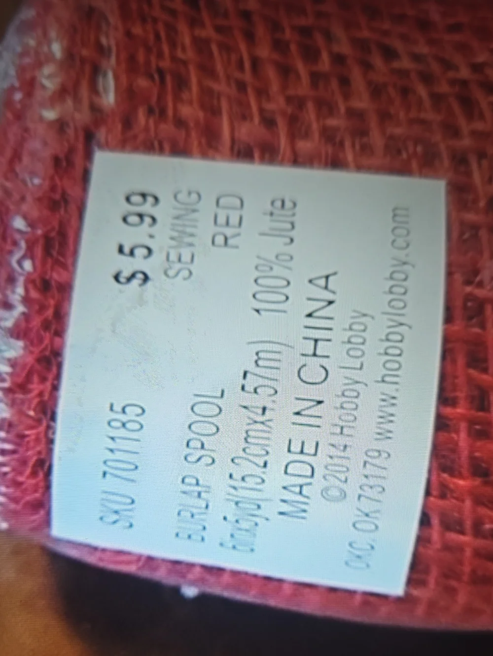 Red Burlap Craft Roll - Set of 4